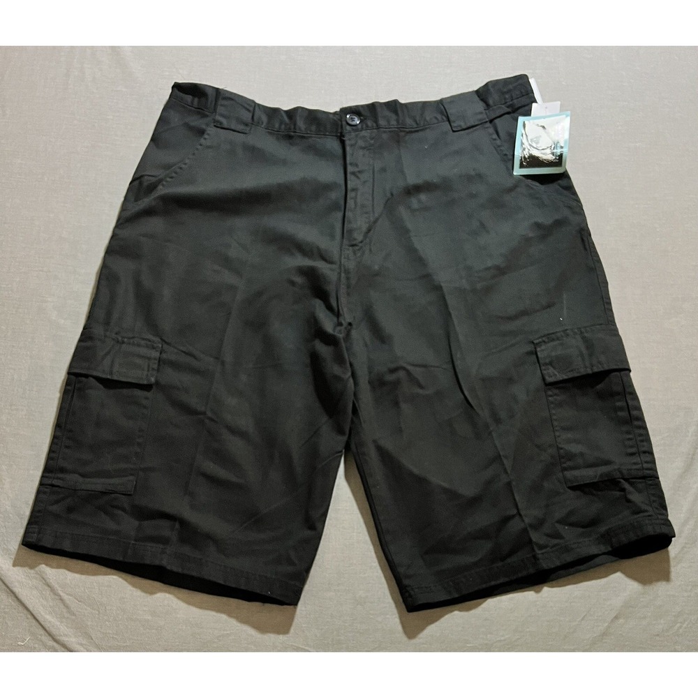 Surf Ave Shorts Mens 42 Black Cargo Pocketed Zip Button Belted Men.